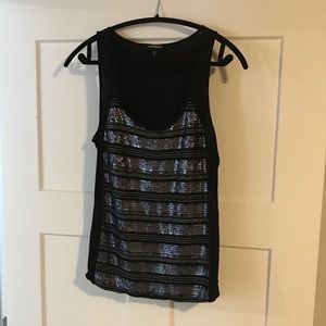 Express Black and Silver Women’s Tank Top